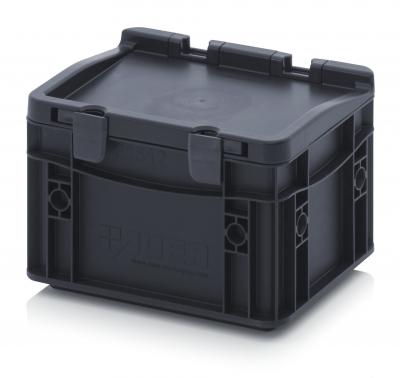 ESD Antistatic Euro Container Boxes with hinged lid - 20 x 15 x 13,5 cm (L x W x H) - 666 ESD ED 21512 HG